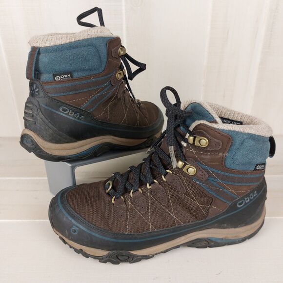 Oboz Footwear Shoes - Oboz Juniper Mid B-Dry Hiking Boots Women's 7.5 Brown Waterproof Insulated 200g